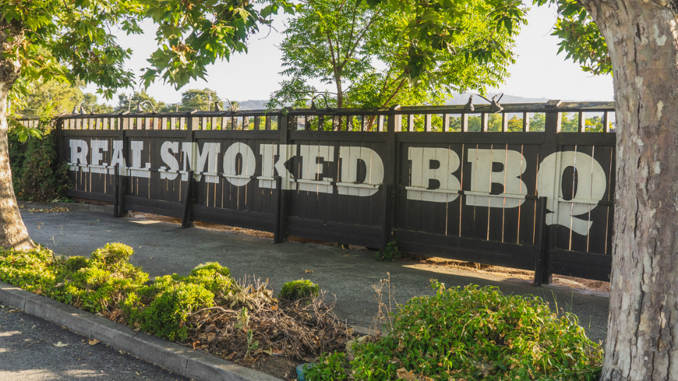 Real Smoked BBQ Parking lot Fence